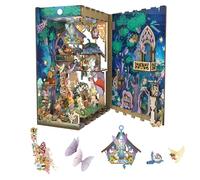 Tonecheer x BRITISH LIBRARY DIY Book Nook Kit, Shakespeare 3D Wooden Puzzle for Adults,Miniature House Booknook Bookshelf Insert Decor with LED Lights Unique Gifts(A Midsummer Night's Dream)