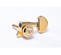 Tonepros GKL33K-G Locking Tuner with 18:1 Gear Ratio and "Kidney" Style Button - Guitar Machine Heads, 3 + 3 - Gold