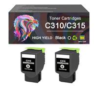 Toner Cartridge 006R04356 006R04357 006R04358 006R04359 Works for Xerox C310 C315 C310DNI C310DNIM C315DNI Series Monochrome Laser Printer (Black×2)
