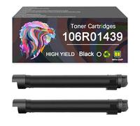 Toner Cartridge 106R01436 106R01437 106R01438 106R01439 Works for Xerox Phaser 7500 7500DN Series Monochrome Laser Printer, Yields Up to 19,800 Pages (Black×2)