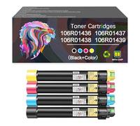 Toner Cartridge 106R01436 106R01437 106R01438 106R01439 Works for Xerox Phaser 7500 7500DN Series Monochrome Laser Printer, Yields Up to 19,800 Pages (BYMC 4 pcs)