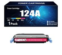 Toner Cartridges Compatible for HP Q6000A Q6001A Q6002A Q6003A 124A with Chip High Yield Replacement for HP CM1015 CM1017 1600 2600n 2605dn 2605dtn Series Printer,M-1 piece