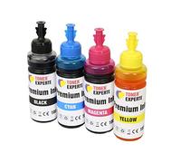 TONER EXPERTE® 4 x 100 ml (1 SET) Universal Refillable Ink Bottles Replacement for EPSON LEXMARK DELL RICOH Compatible with Cartridges and CISS System