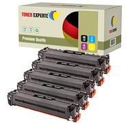 TONER EXPERTE® 5 Toner Cartridges compatible with LaserJet Pro 200 Color M251n M251nw MFP M276n M276nw i-SENSYS LBP7100Cn LBP7110Cw MF628Cw (Black: 2400 & Cyan/Magenta/Yellow: 1800 Pages)