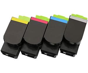 TONER EXPERTE® 802H 4 Toner Cartridges compatible for Lexmark CX410de CX410dte CX410e CX510de CX510dew CX510dhe CX510dthe (Black: 4000 & Cyan, Magenta, Yellow: 3000 Pages)