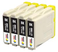 TONER EXPERTE LC1000 4 Compatible Black Ink Cartridges for DCP-130C DCP-135C DCP-150C DCP-330C DCP-350C DCP-357C DCP-540CN DCP-560CN DCP-770CW FAX-1360 FAX-1460 FAX-2840 | High Capacity