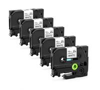 TONER EXPERTE TZe-231 Compatible Label Tape, Black on White Laminated Sticker Cartridge,12mm x 8m Waterproof Compatible with Brother P-Touch PT-D210 PT-H110 PT-P300BT Label Maker (5)