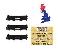 3 x Black Compatible Toner Cartridge TN660 Fits Brother HL-L2360DW Printer