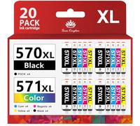 Toner Kingdom Pack of 20 570XL 571XL Ink Cartridges Compatible for Canon PGI-570 CLI-571 XL for Canon forPixma MG5750 TS5050 MG5753 MG6850 MG6852 MG5700 MG5751 TS5055 MG5752 MG6851 MG6851 TS505