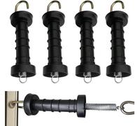 ToneRiso 5Pcs Electric Fence Gate Handles, Electric Fencing Insulated Gate Break Handles, Spring Tension Gate Handle for Fencing, Easy to Grip (Black)