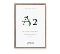 TONES FRAME DESIGN A2 Photo Frame, 42 x 59.4 cm, Wooden Picture Frame with Brown Oak Veneer, Shatter-Resistant Plexiglass, Wall Frame for Portrait or Landscape, Posters, Prints, Artwork