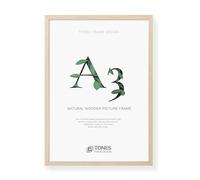 TONES FRAME DESIGN A3 Frame Natural Wood Picture Frame 29.7 x 41.9 cm, Single Pack Solid Wood Veneer Finish A3 Photo Frames for Poster Display Landscape or Portrait Orientation