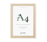 TONES FRAME DESIGN A4 Frame, 21 x 29.7 cm Wooden Picture Photo Frame with Natural Wood Veneer, Shatter-Resistant Plexiglass, Wall Frame for Portrait or Landscape, Certificates, Posters, Prints