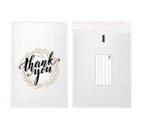 TONESPAC 50 Pcs 4x8 inch Thank You Poly Bubble Mailers Padded Envelopes Shipping Bags with Waterproof and Self Seal Stripe Pack of 50 (thank you, #000 4x8 inch)