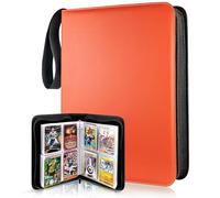 TONESPAC Orange Cards Holder Album for Pokemon cards trading card binder for Pokemon card, 400 pockets for pokemon/football/yoto/yugioh cards pack, pokemon card binder gifts for boys girls