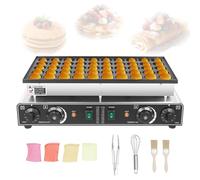 TONFEION Electric Pancake Maker 50 Holes, Commercial Waffle Dutch Pancake Baker Machine 1700W, Nonstick Waffle Machine, Time 0-5min & Temperature 50-300℃, 54x29x16.5cm