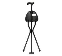 TONFEION Walking Stick With Seat, Tripod Folding Walking Stick Chair for Men, Women, Adults, Elderly and Person with Limited Mobility, Cane Black