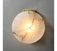 TONFON 8.7 Inch Round Natural Marble Wall Sconce