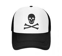 TONFON Baseball Cap Hiphop Sun Hat Punk Unisex Skull Cross Bones Trucker Hat Adult Pirate Flag Adjustable Baseball Cap Men Women Outdoor Snapback Adjustable Birthday Gifts