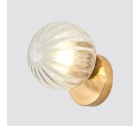 TONFON Bedroom Bedside Wall Light Indoor Glass Lighting Wall Sconce Indoor Wall Lantern with Globe Lampshade for Living Room Study Room Dining Room Hallway Stairs Hall Restaurant(Gold,A)