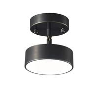 TONFON Brass Semi Flush Mount Ceiling Lamp Adjustable Round Farmhouse Ceiling Light Acrylic Shade Ceiling Light Fixture for Hallway Balcony Entryway Foyer Stairwell Aisle Loft Restaurant(Black,S)