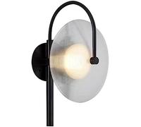 TONFON Circular Corrugated Glass Wall Light American Style Wall Lamp Iron Rust Proof Interior Decoration Wall Sconce for Bedroom Bedside Living Room Study Balcony Reading Hallway Wall Lantern