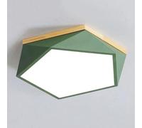 TONFON Creative Diamond Shape LED Ceiling Lamp Fashionable Metal Ceiling Light Flush Mount Lighting Office Ceiling Light Fixture for Living Room Bedroom Dining Room Study Room Corridor(Green,40cm)