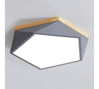 TONFON Creative Diamond Shape LED Ceiling Lamp Fashionable Metal Ceiling Light Flush Mount Lighting Office Ceiling Light Fixture for Living Room Bedroom Dining Room Study Room Corridor(A Gray,50cm)