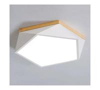 TONFON Creative Diamond Shape LED Ceiling Lamp Fashionable Metal Ceiling Light Flush Mount Lighting Office Ceiling Light Fixture for Living Room Bedroom Dining Room Study Room Corridor(White,40cm)