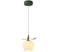 TONFON Flowers Glass Chandelier Antique Delicate Decorative Pendant Light Pattern Frosted Glass Ceiling Light Fixture for Kitchen Island Dining Room Bedroom Hallway Bar Living Room Hanging Light (Col