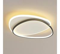 TONFON Geometric Round Metal Ceiling Light Modern Dimmable LED Ceiling Lamp Ring Simple Lighting Ceiling Light Fixture for Living Room Bedroom Dining Room Kitchen Study Room Corridor(Dark,55CM)