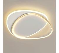 TONFON Geometric Round Metal Ceiling Light Modern Dimmable LED Ceiling Lamp Ring Simple Lighting Ceiling Light Fixture for Living Room Bedroom Dining Room Kitchen Study Room Corridor(Gold,45CM)