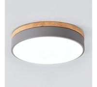 TONFON Iron Personalized Macaron Ceiling Lamp Nordic Wooden LED Ceiling Light Round Creative Dimming Ceiling Light Fixture for Living Room Bedroom Dining Room Kitchen Study Room Corridor(A Gray,50cm)
