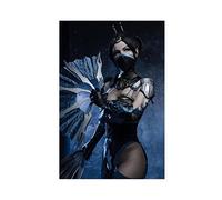 TONFON Kitana Character Poster The Mortal Kombat Fighting Game Dormitory Bedroom Art Deco Poster Canvas Poster Bedroom Decor Sports Landscape Office Room Decor Gift Unframe-style 08x12inch(20x30cm)