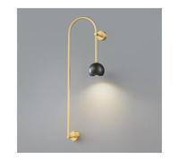 TONFON Linear Gooseneck Wall Sconce Brass GU10 Lighting Wall Lamp Bedside Decorative Wall Lantern for Bedroom Living Room Study Room Dining Room Hallway Stairs Hall Restaurant Night Light