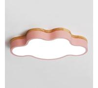 TONFON Macaron Cloud LED Ceiling Lamp Acrylic Lampshade Nordic Lighting Ceiling Light Creative Wooden Dimming Ceiling Light Fixture for Living Room Bedroom Dining Room Kitchen Study Room Corridor(Pink