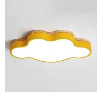 TONFON Macaron Cloud LED Ceiling Lamp Acrylic Lampshade Nordic Lighting Ceiling Light Creative Wooden Dimming Ceiling Light Fixture for Living Room Bedroom Dining Room Kitchen Study Room Corridor(Yell