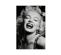TONFON Marilyn Monroe Happy Laughing Black And White Retro Cover Wall Art Deco Poster Canvas Poster Bedroom Decor Sports Landscape Office Room Decor Gift Unframe-style 08x12inch(20x30cm)