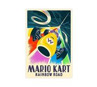 TONFON Mario Kart Rainbow Road Poster Dormitory Bedroom Wall Art Deco Poster Canvas Poster Bedroom Decor Sports Landscape Office Room Decor Gift Unframe-style 08x12inch(20x30cm)