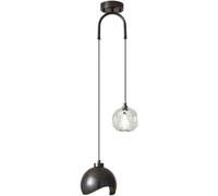 TONFON Modern Brass Double Head Pendant Light LED Minimalist Chandelier Adjustable height Bedside Hanging Lamp for Kitchen Island Entryway Dining Room Study Room Living room Bedroom Bar(Dark)
