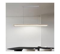 TONFON Modern Dimmable LED Chandelier Acrylic Linear White LED Pendant Light Adjustable Height Hanging Lamp for Kitchen Island Entryway Dining Room Study Room Living Room Bedroom Bar(120cm)