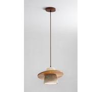 TONFON Modern Home Decoration Chandelier Travertine Stone Cone Shaped Pendant Light Dining Table Japanese Hanging Lamp for Kitchen Island Living Room Bedroom Bedside Dining Room Hallway(Log)