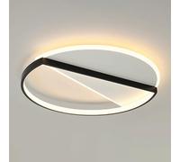 TONFON Modern Simple Ceiling Lamp Metal LED Lighting Ceiling Light Slim Children Room Decorative Ceiling Light Fixture for Living Room Bedroom Dining Room Kitchen Study Room Corridor(Black+white,40CM)