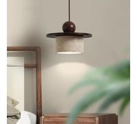 TONFON Modern Sturdy Marble Chandelier Natural Stone Pendant Light Modern Yellow Travertine Restaurant Hanging Lamp for Kitchen Island Living Room Bedroom Bedside Dining Room Hallway(W)