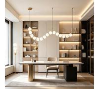 TONFON Modern White Globe Acrylic Shade LED Hanging Light