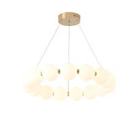 TONFON Nordic Ring LED White Globe Acrylic Shade Chandelier