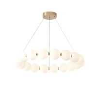TONFON Nordic Ring LED White Globe Acrylic Shade Chandelier