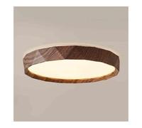 TONFON Prismatic Retro Walnut Ceiling Lamp Minimalist LED Ceiling Light Wabi-Sabi Style Lighting Ceiling Light Fixture for Living Room Bedroom Dining Room Kitchen Study Room Corridor(40cm)