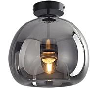 TONFON Retro Circular Glass Ceiling Lamp Smoke Gray/Amber Glass Lampshade Ceiling Light Semi Flush Mount Ceiling Light Fixture for Living Room Bedroom Dining Room Hallways Balcony Stairwell (Color :