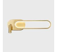 TONFON Ring Bedside Wall Sconce Oval Metal Wall Lamp with Acrylic Shade, 350° Rotation Adjustment Reading Wall Mounted Lamp for Bedroom Living Room Study Room Dining Room Stairs Hall(Brass)
